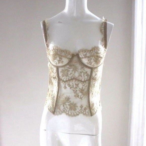 I.D. SARRIERI LACE GOLD CORSET BUSTIER EUR 75 B 34B - Picture 6 of 9